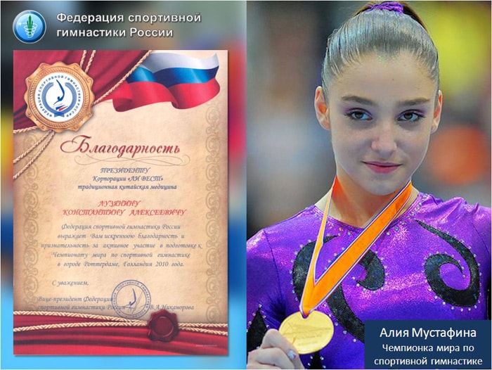 Федерация спортивной гимнастики России (благодарность)